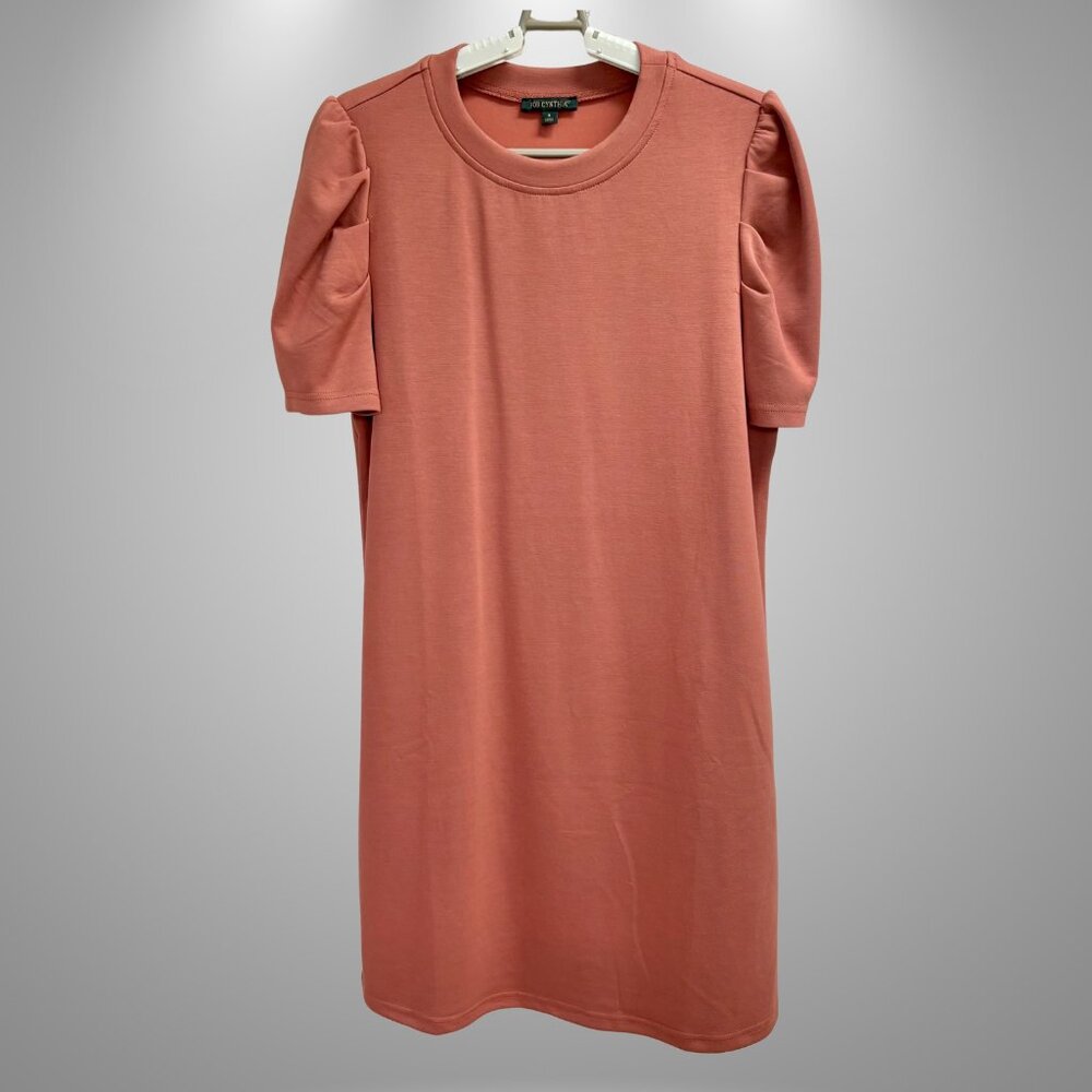 Dusty Rose Puff Sleeve Mini Dress For Cynthia Modal Soft NWOT Size S